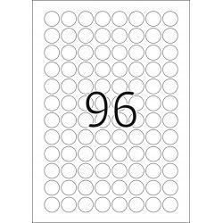 Etykiety odklejalne 4386 Movables, okrągłe φ 20 mm., białe, papier mat, 2400 szt.
