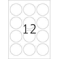 Etykiety odklejalne 4477 Movables, okrągłe φ 60 mm., białe, papier mat, 1200 szt.