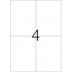 Etykiety samoprzylepne wodoodporne 4377, A4, 105 x 148 mm., papier biały wodoodporny mat, 400 szt.