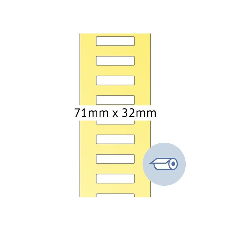 Etykiety do druku termotransferowego, 71 x 32 mm, białe matowe, klej permanentn